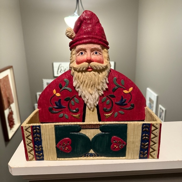 Christmas Santa Card Holder Holiday Renovators Supply Resin Textured Home Decor - Picture 10 of 11